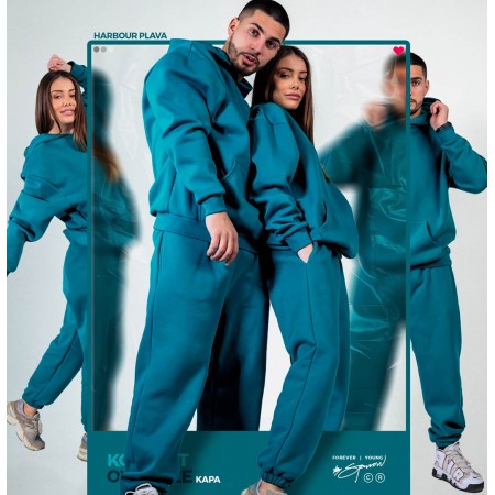 Duks oversize sa kapuljačom i donji deo oversize - ženski