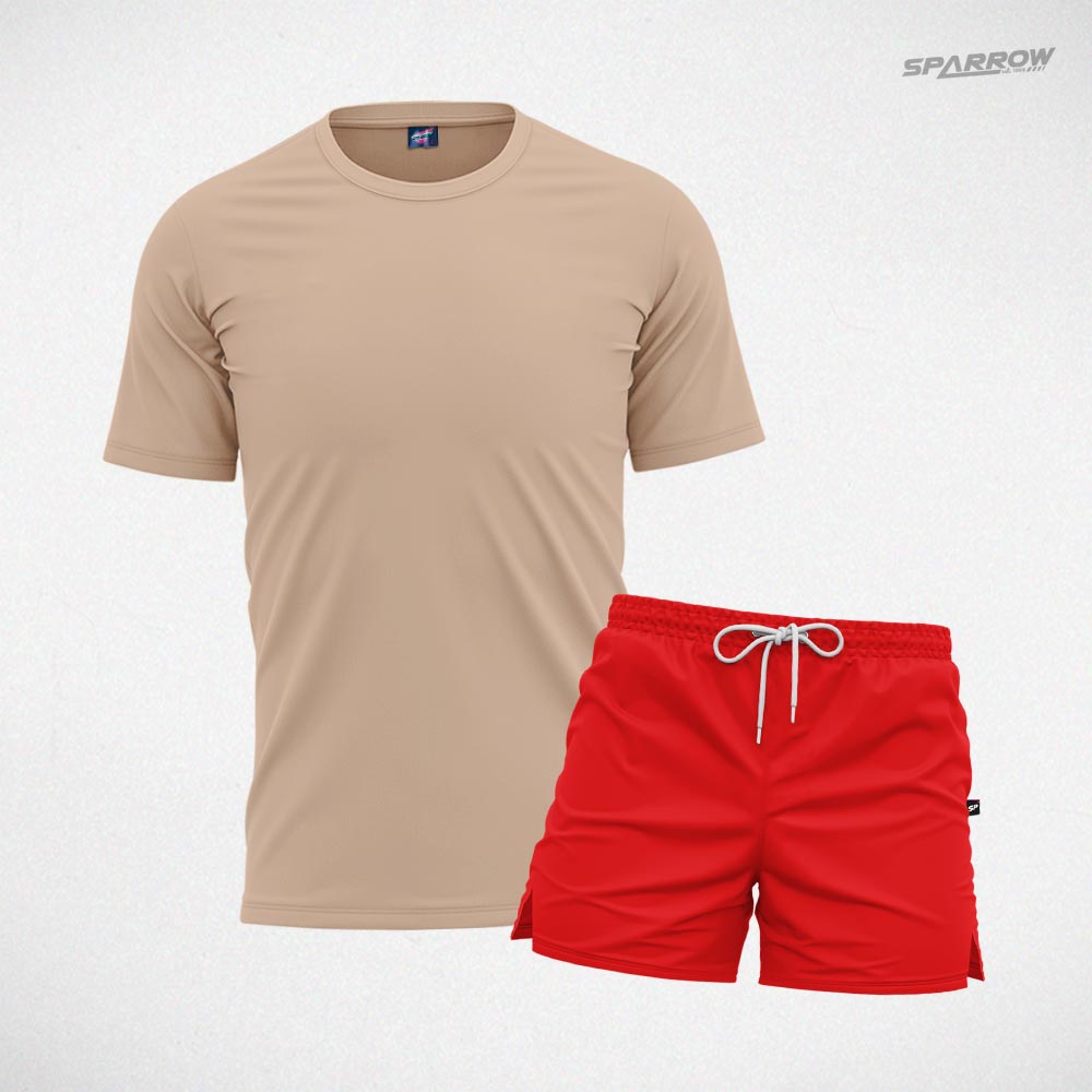 Premium T-shirt and Swim Shorts – Men’s
