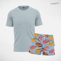 Premium T-shirt and Patterned Swim Shorts – Men’s