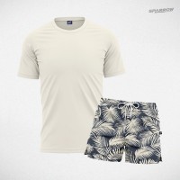 Premium T-shirt and Patterned Swim Shorts – Men’s