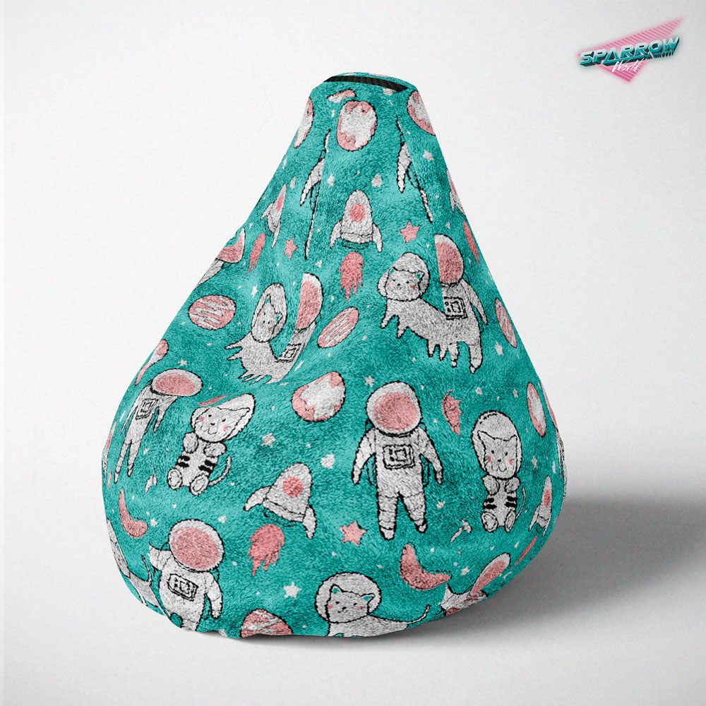 Lazy Bag jumbo - printed plush, Fluffy