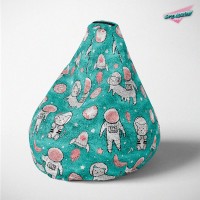 Lazy Bag jumbo - printed plush, Fluffy