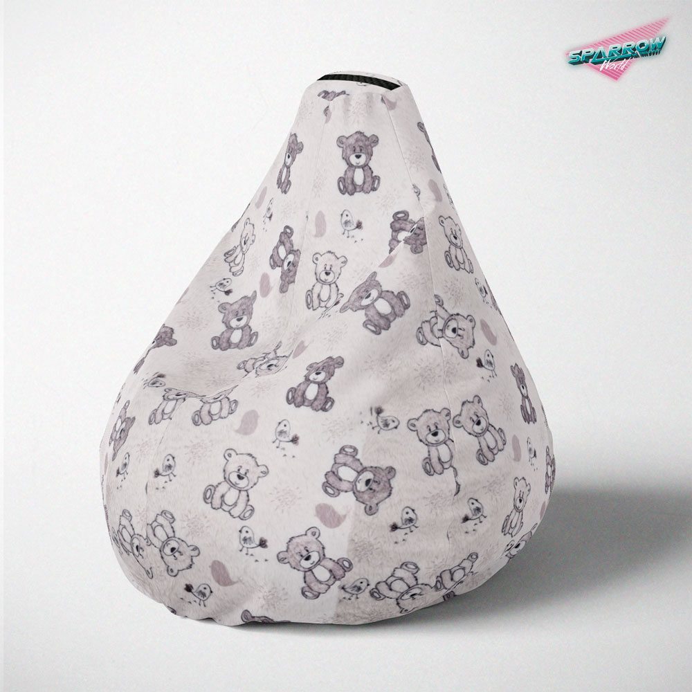 Lazy Bag jumbo - printed plush, Fluffy