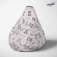Lazy Bag jumbo - printed plush, Fluffy
