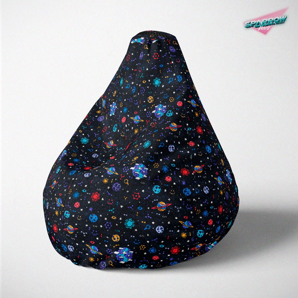 Lazy Bag jumbo - printed plush, Fluffy