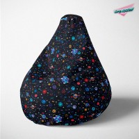 Lazy Bag jumbo - printed plush, Fluffy