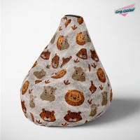 Lazy Bag jumbo - printed plush, Fluffy